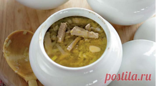 Горшочек супа из индейки с перловой крупой, луком-пореем и кориандром. Пошаговый рецепт с фото на Gastronom.ru