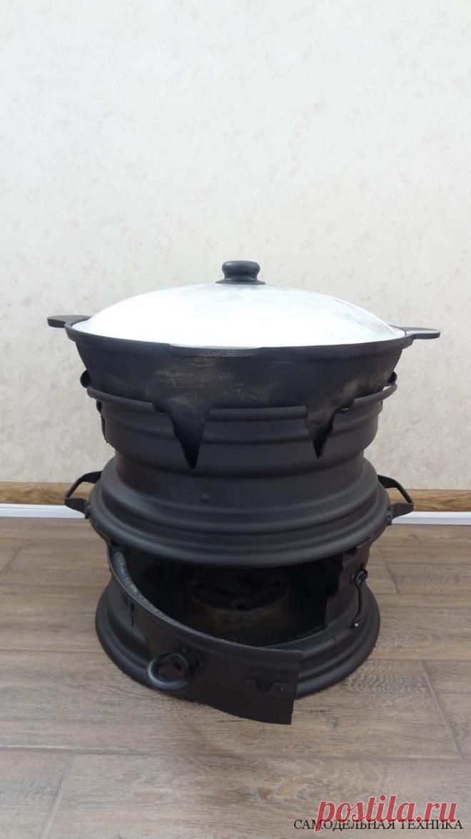 Печь под казан своими руками из дисков (10 фото)