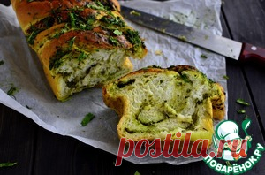 Хлеб чесночный с зеленью - кулинарный рецепт