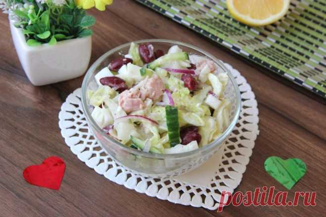 Салат с тунцом и красной консервированной фасолью рецепт с фото пошагово - 1000.menu