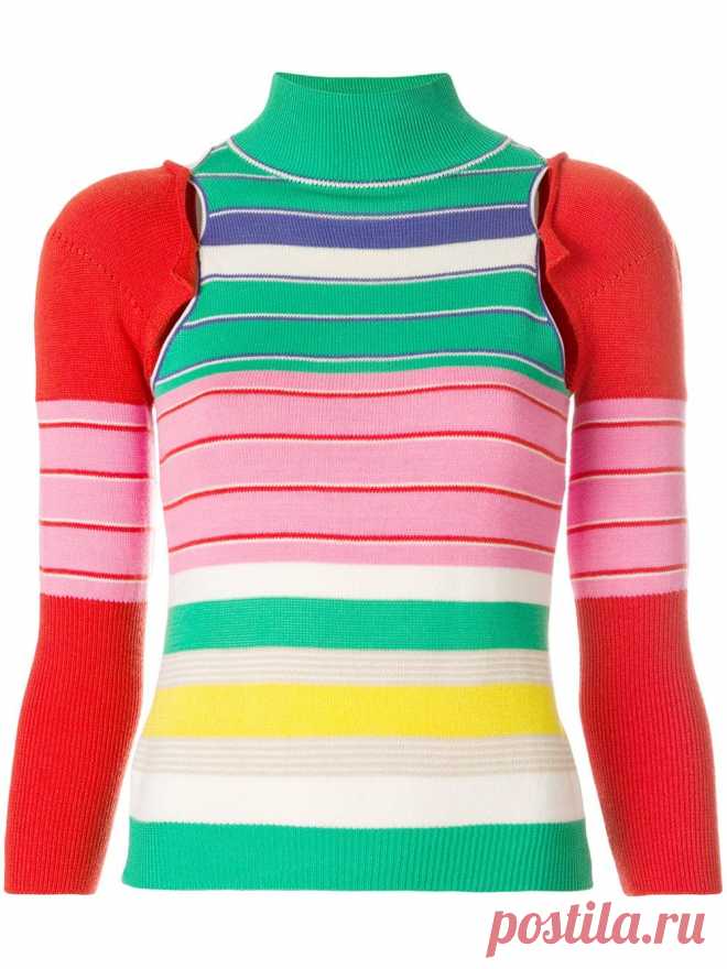 John Galliano Vintage | John Galliano Vintage removable sleeves knitted blouse - Multicolour | Shoppingscanner