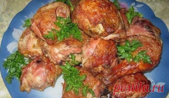 Курица в духовке, маринованная в кефире