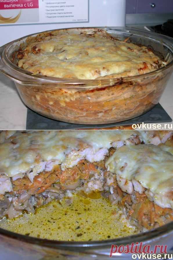 Куриный пирог "грибное лукошко" - Простые рецепты Овкусе.ру