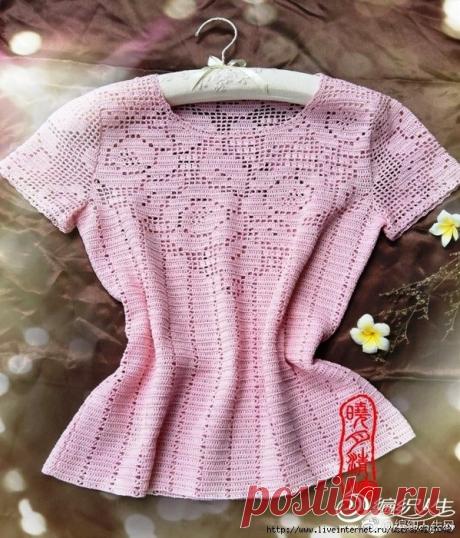 ЛЕТНИЙ ДЖЕМПЕР С ФИЛЕЙНЫМИ РОЗАМИ