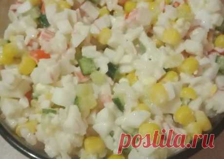 Салат с крабовыми палочками Автор рецепта Елена Давыдова - Cookpad