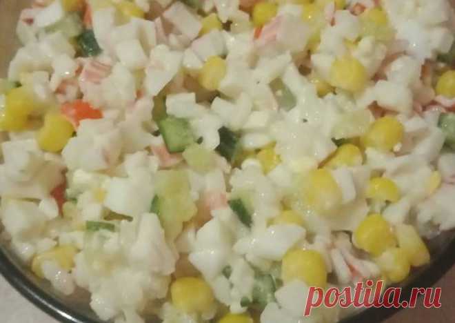 Салат с крабовыми палочками Автор рецепта Елена Давыдова - Cookpad