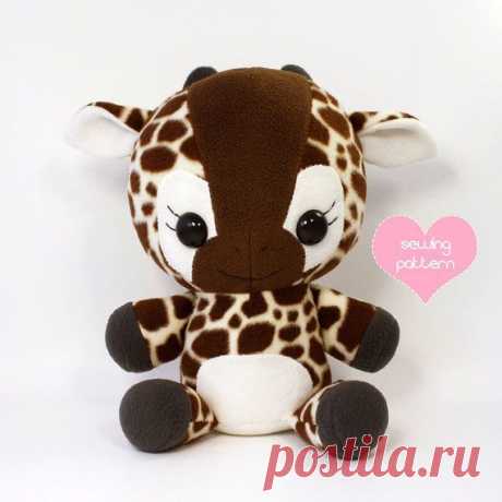 Plushie sewing pattern PDF - Baby Giraffe cute soft plush toy - cuddly stuffed…