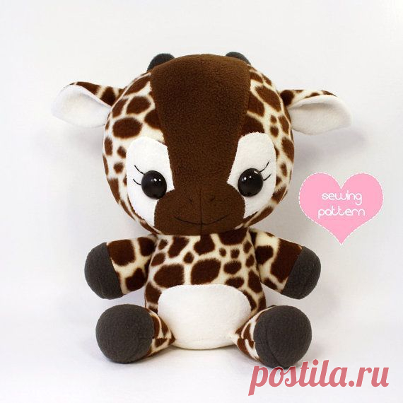 Plushie sewing pattern PDF - Baby Giraffe cute soft plush toy - cuddly stuffed…