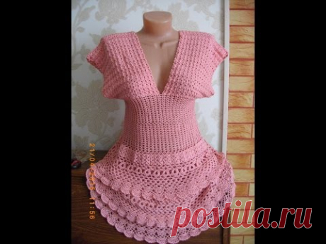 Платье крючком (по мотивам "Летисия" Ванессы Монторо) // Knit crochet dress // Women's knitting