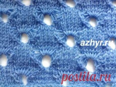 № 74 Ажур - узор спицами со спущенными петлями - схема | АЖУР - схемы узоров