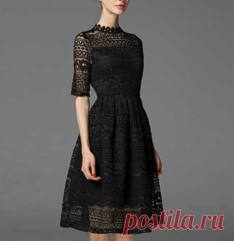 Black Lace Midi Dress – Lily & Co.