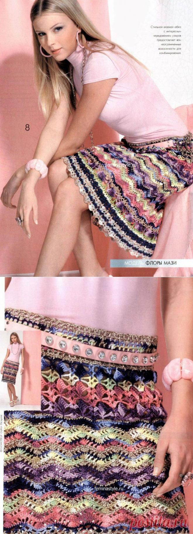 Разноцветная юбка связанная крючком / Рукоделие / Домоводство / Женские секреты / Женский стиль