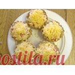 Тарталетки с салатом из крабовых палочек Кулинарный рецепт