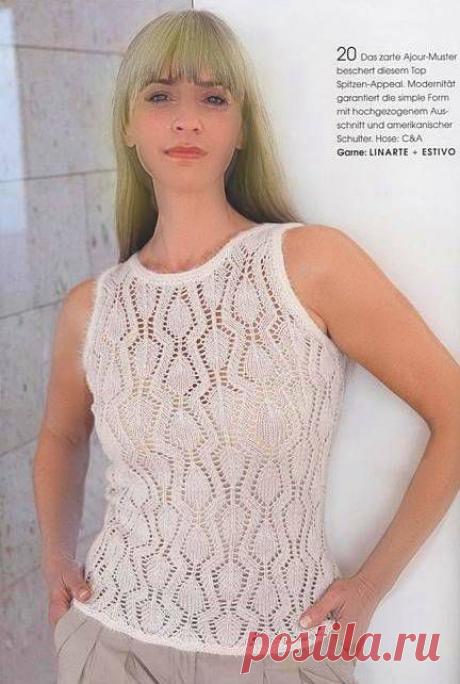 Ажурный топ спицами. Без перевода. / Обсуждение на LiveInternet - Российский Сервис Онлайн-Дневников