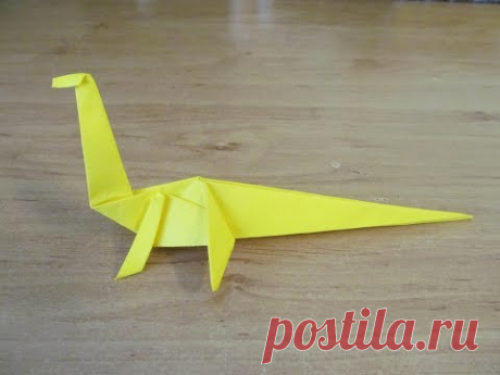 Как сделать ДИНОЗАВРА из Бумаги Бумажный Динозавр ОРИГАМИ Поделка How Make Paper Dinosaur Origami