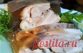 Рулька в пикантном желе - рецепт отварного мяса