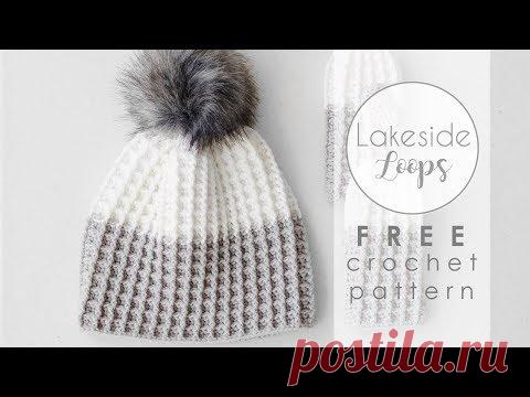 Watson Waffle Hat FREE crochet pattern video tutorial