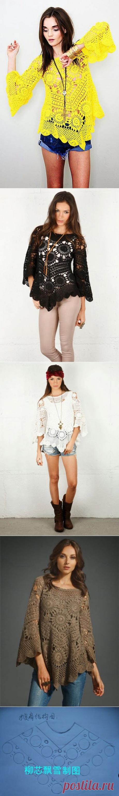 Irish crochet &amp;: Туника. МК. Очень много фото.