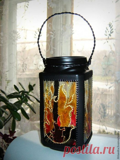 Фонарь из кофейной баночки.