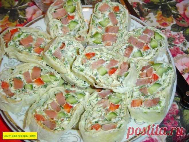 Рулет из лаваша с горбушей рецепт с фото пошагово - 1000.menu