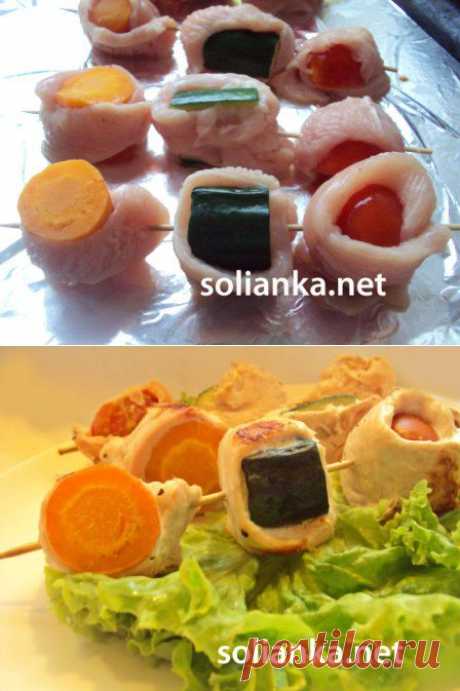 Шашлык из индейки - мясо с овощами &quot;два в одном&quot;