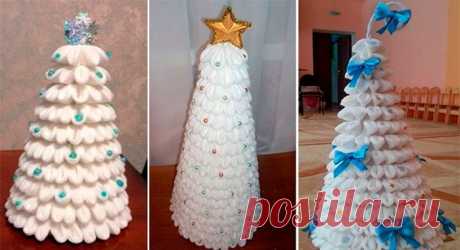 Поделки из ватных дисков к Новому году