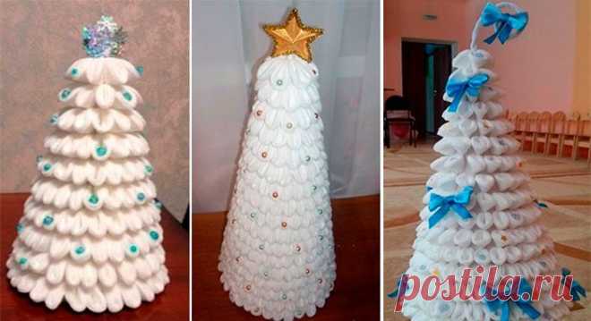 Поделки из ватных дисков к Новому году