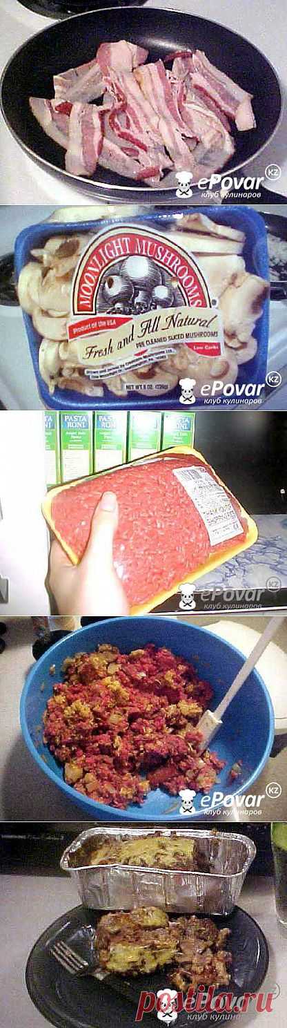 Мясной рулет с грибами и беконом — Рецепт приготовления с фото — Горячие блюда, Блюда из фарша