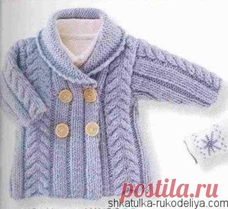 Вязаное детское пальто Вязаное детское пальто спицами с описанием. Пальто для девочки узором из кос