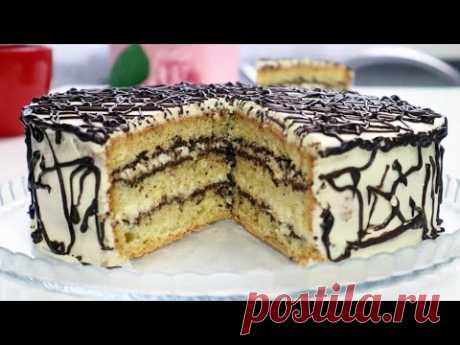 Торт &quot;Нежность&quot; Бесподобный домашний бисквитный тортик к чаю!Вкуснейший крем + Шоколад