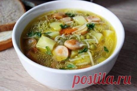 Как приготовить быстрый суп с сосисками - рецепт, ингредиенты и фотографии