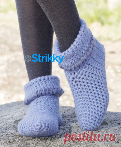 Женские вязаные тапочки &quot;En Pointe&quot; от Drops Design: описание крючком