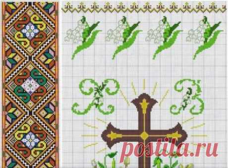 Вышивка крестом: Пасхальные рушники