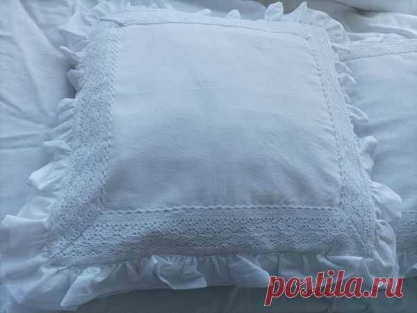 Наволочка с рюшами и кружевом: Мастер-Классы в журнале Ярмарки Мастеров