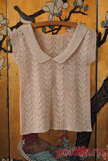 Vintage Crochet Bubikragen Top  Extra klein / Petite von LunaMarket