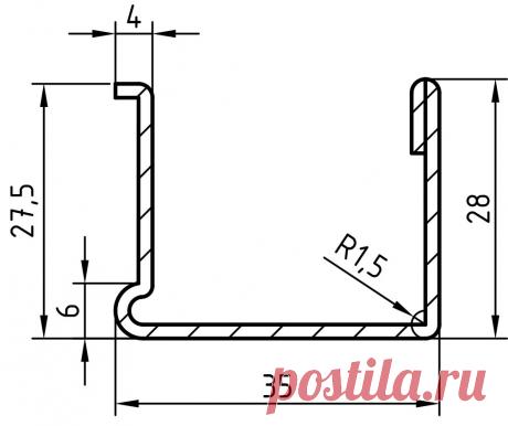 Армирующий профиль 35х28 с усилением (Rehau 506) – Оконный профиль Рехау