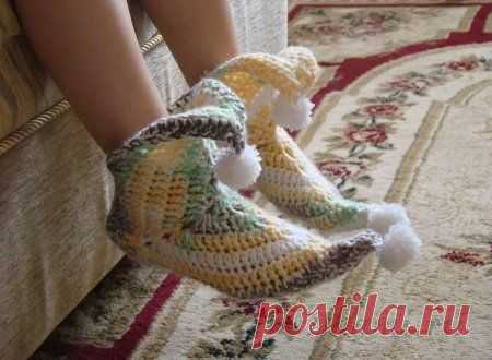Тапочки крючком для эльфа »