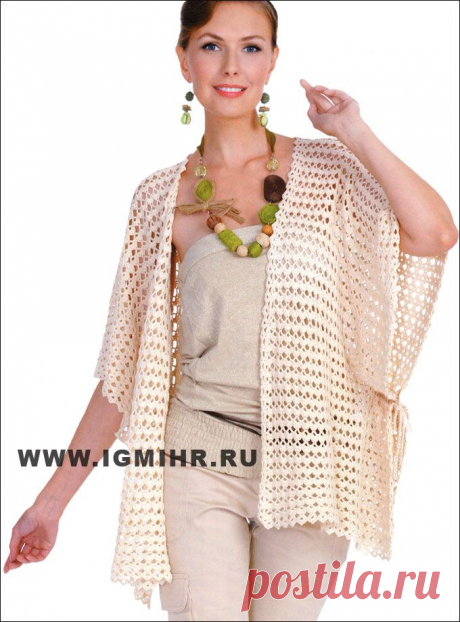 Ажурная накидка. Крючком. / igmihrru.ru