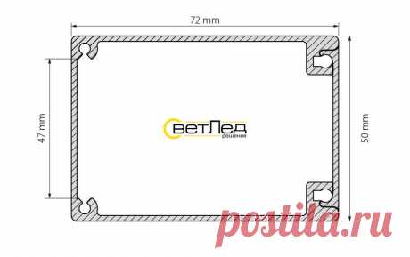 Алюминиевый Профиль BOX72-2000 ANOD