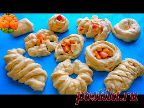 ТОП - 10 Способов Формирования булочек С НАЧИНКОЙ из дрожжевого теста.  10 Ways To Shape Bread Rolls