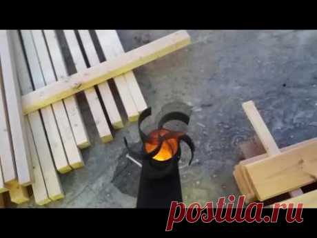 Улучшенная ракетная печь (вариант). Improved rocket stove (optional)