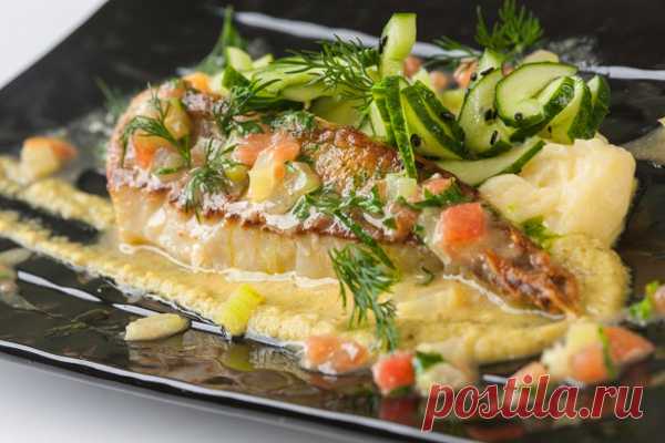 Морской окунь с картофельным стумпом | Любимые рецепты