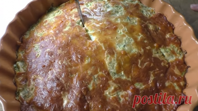 Заливной пирог с кабачком и капустой: вкусно, просто и ароматно! Всю семью накормите без особых усилий!