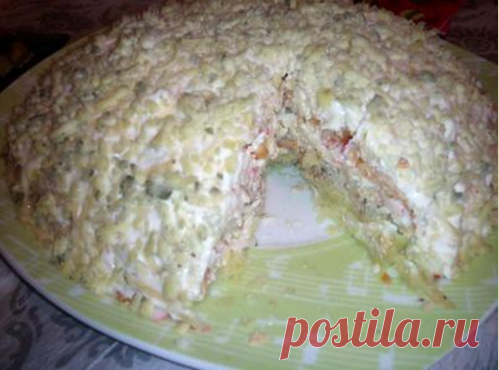 Салат с крабовыми палочками и сайрой «Аристократ»