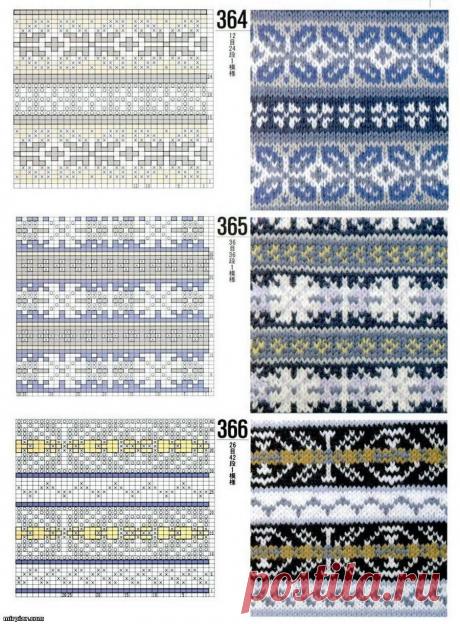 Жаккардовые узоры /  спицами / Вязание для женщин спицами. Схемы