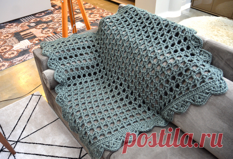 Простой и красивый ажурный плед крюком — Сделай сам, идеи для творчества - DIY Ideas