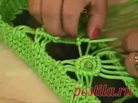 cartera playera 7 - crochet  Muestra de tejido - Macrame sample