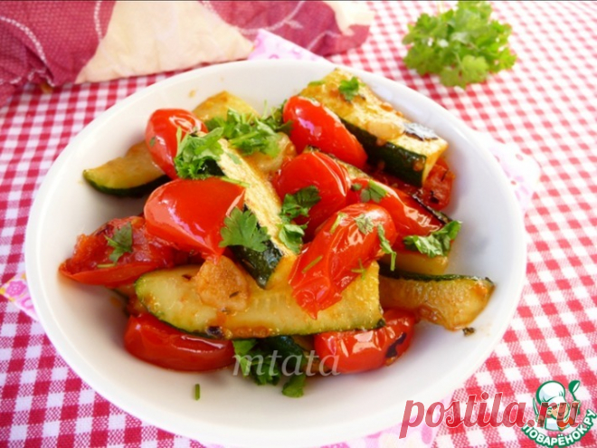 Закуска из цуккини с помидорами Кулинарный рецепт