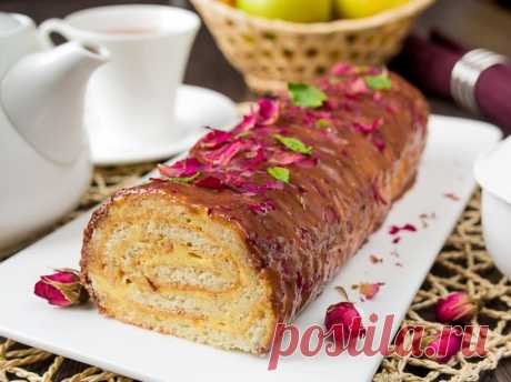 Миндальный рулет с манговым муссом | Вкусный блог - рецепты под настроение