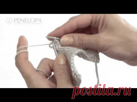 Провязывание 3-х петель способом перекида - YouTube